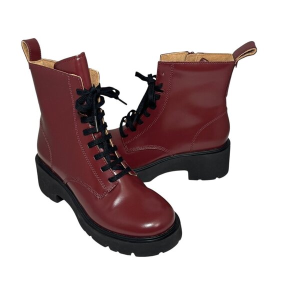Camper Milah Leather Lace-Up Platform Combat Boots Women’s Size 40 fit 10 NEW - Picture 2 of 6